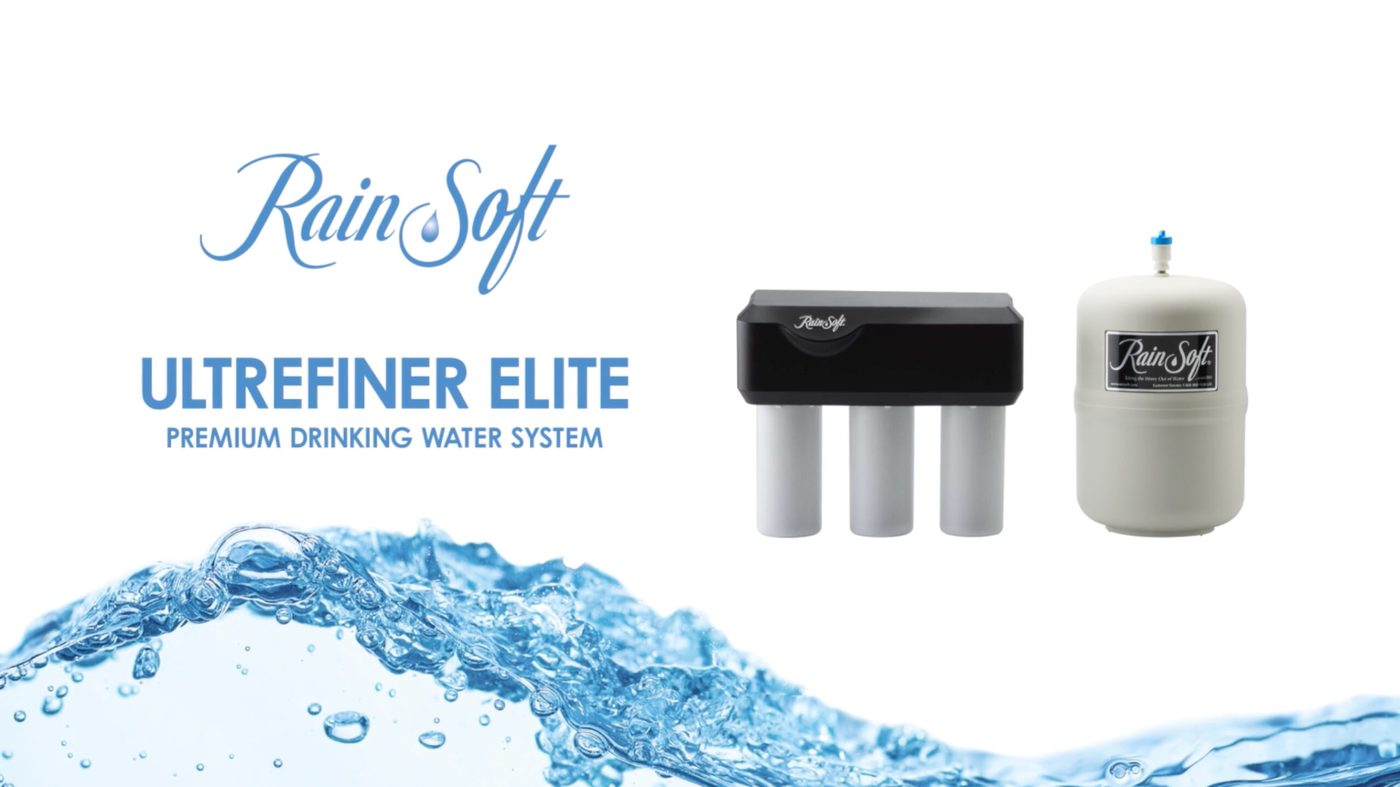 RainSoft Ultrefiner Elite premium drinking water system — under-sink reverse osmosis filter manifold and storage tank